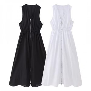 שמלת סאטן של ZARA STYLE בצבעים שחור \ לבן